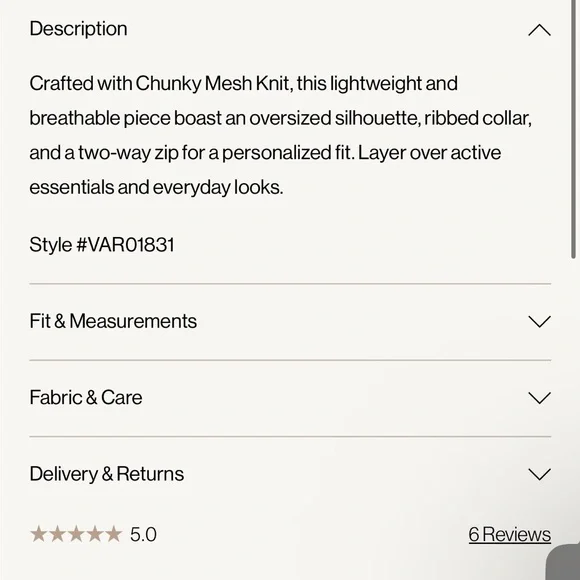 Varley Finn Zip Knit Jacket Sz Medium Peppercorn - Picture 8 of 8